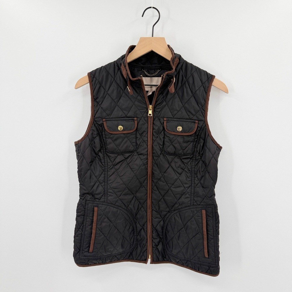 Banana Republic Quilted Utility Equestrian Vest Size M Preppy Old Money